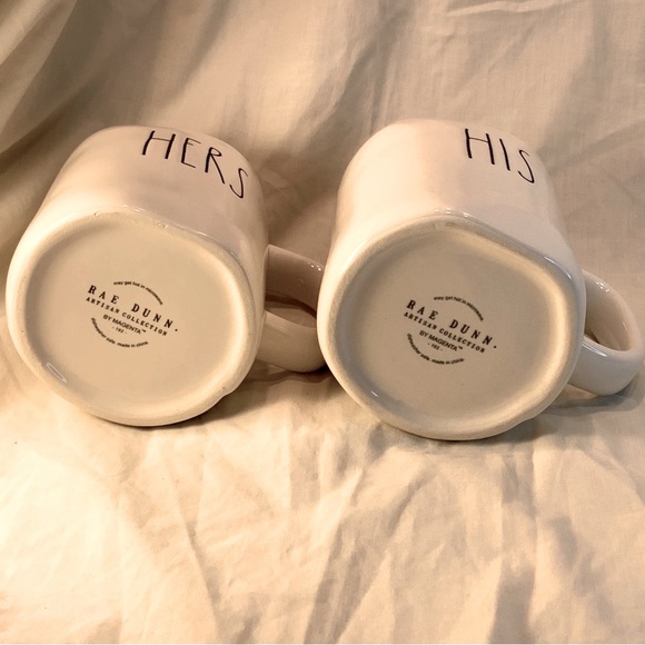 Set of 2 Rae Dunn by Magenta, HERS & HIS Coffee Tea Cocoa Mug, Previously Owned - Picture 6 of 10